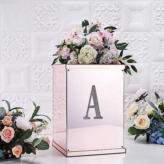 6 in Letter Silver Self-Adhesive Rhinestones Gems Sticker