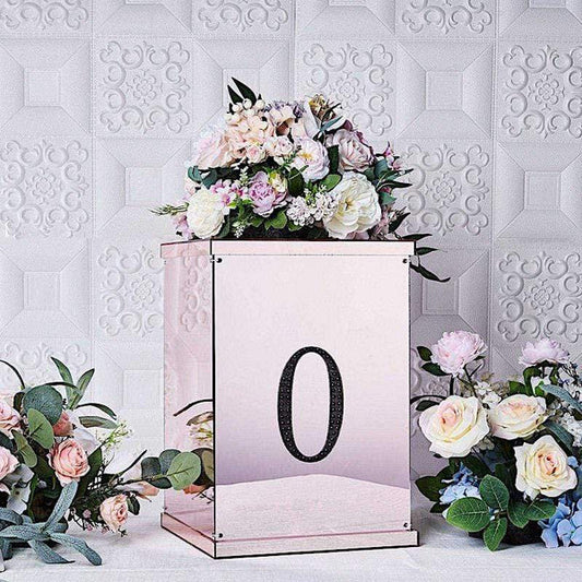 6 in Number Black Self-Adhesive Rhinestones Gems Sticker