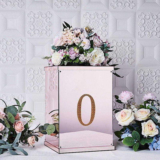 6 in Number Gold Self-Adhesive Rhinestones Gems Sticker