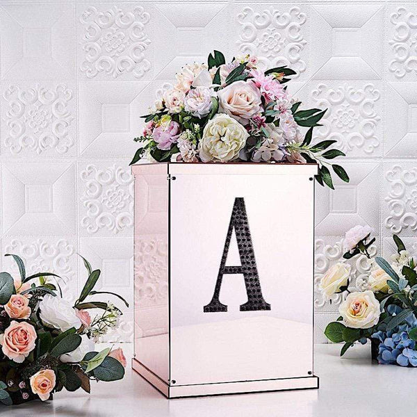 8 in Letter Black Self-Adhesive Rhinestones Gems Sticker