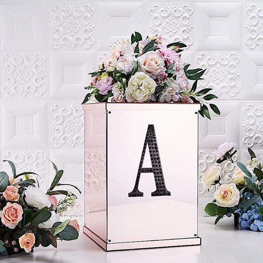 8 in Letter Black Self-Adhesive Rhinestones Gems Sticker