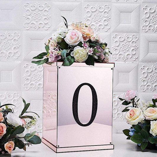 8 in Number Black Self-Adhesive Rhinestones Gems Sticker