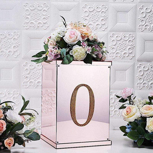 8 in Number Gold Self-Adhesive Rhinestones Gems Sticker
