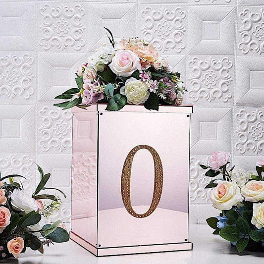 8 in Number Gold Self-Adhesive Rhinestones Gems Sticker