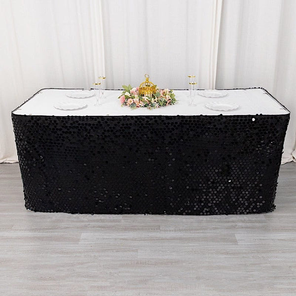 21 feet Big Payette Sequin with Satin Dual Layered Table Skirt