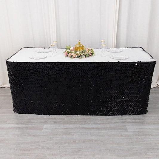 21 feet Big Payette Sequin with Satin Dual Layered Table Skirt