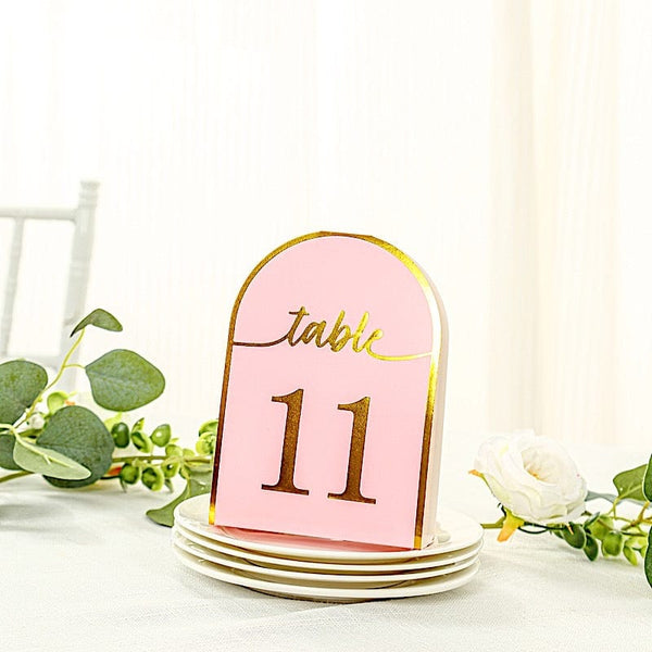 25 Paper Table Numbers with Metallic Gold Foil 1-25 Numbers Print