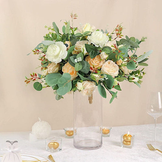 6 pcs 12 in tall Clear Glass Cylinder Centerpieces Vases