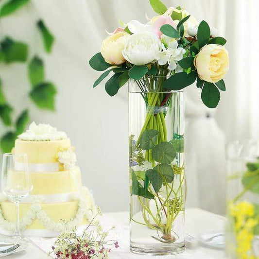 6 pcs 16" tall Clear Glass Cylinder Centerpieces Vases