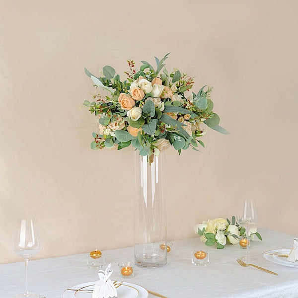 6 pcs 20" tall Clear Glass Cylinder Centerpieces Vases