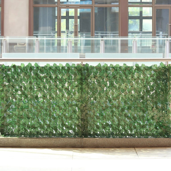 12 Dark Green Artificial Ivy Privacy Screen Fence Wall Panels