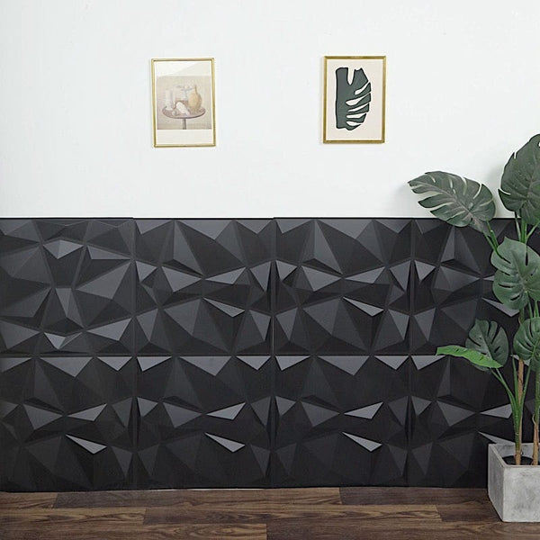 12 Matte 20x20 in Square 3D Diamond Textured PVC Stick On Wall Panels