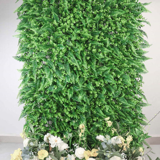 4 Green Assorted Artificial Greenery Foliage UV Protected Wall Backdrop Panels