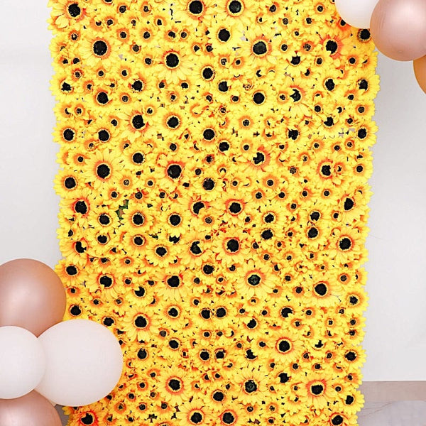4 Yellow Artificial Sunflowers Silk Flowers Wall Backdrop Panels
