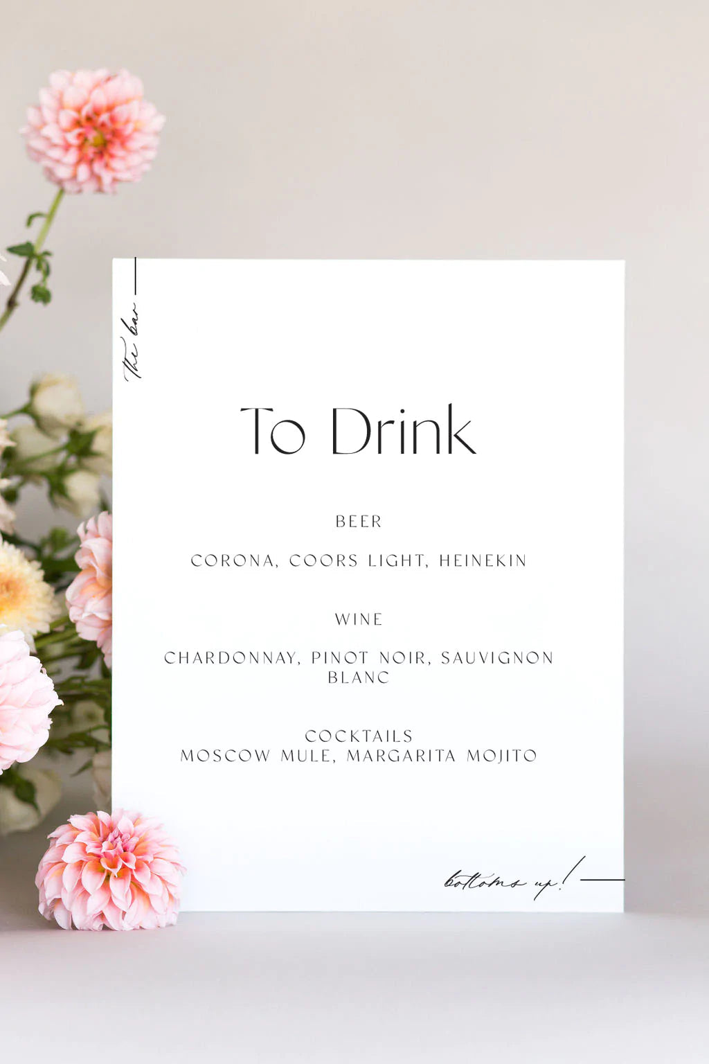 Gatorboard Bar Signs Wedding | The Tamera