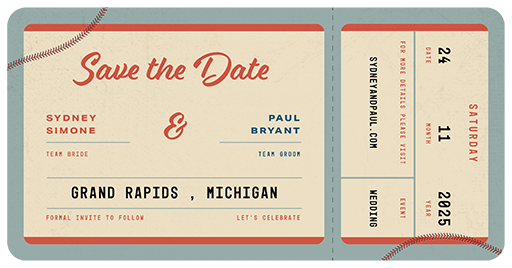 Baseball Save The Date Cards by Putri N.