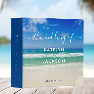 Beautiful Ocean Waves Beach Wedding Photo Album 3 Ring Binder