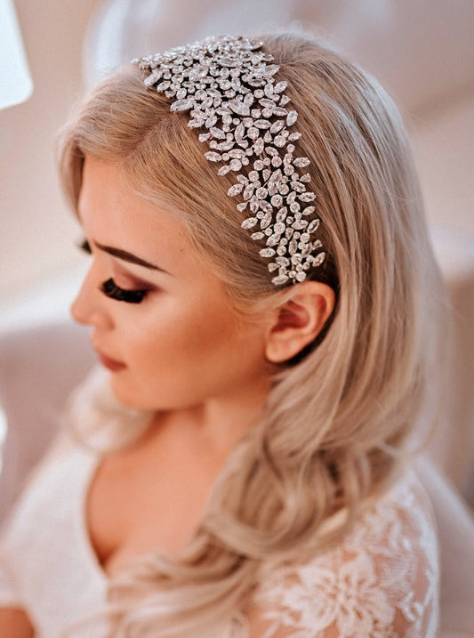 Belle Wedding Headband, Swarovski Bridal Headpiece