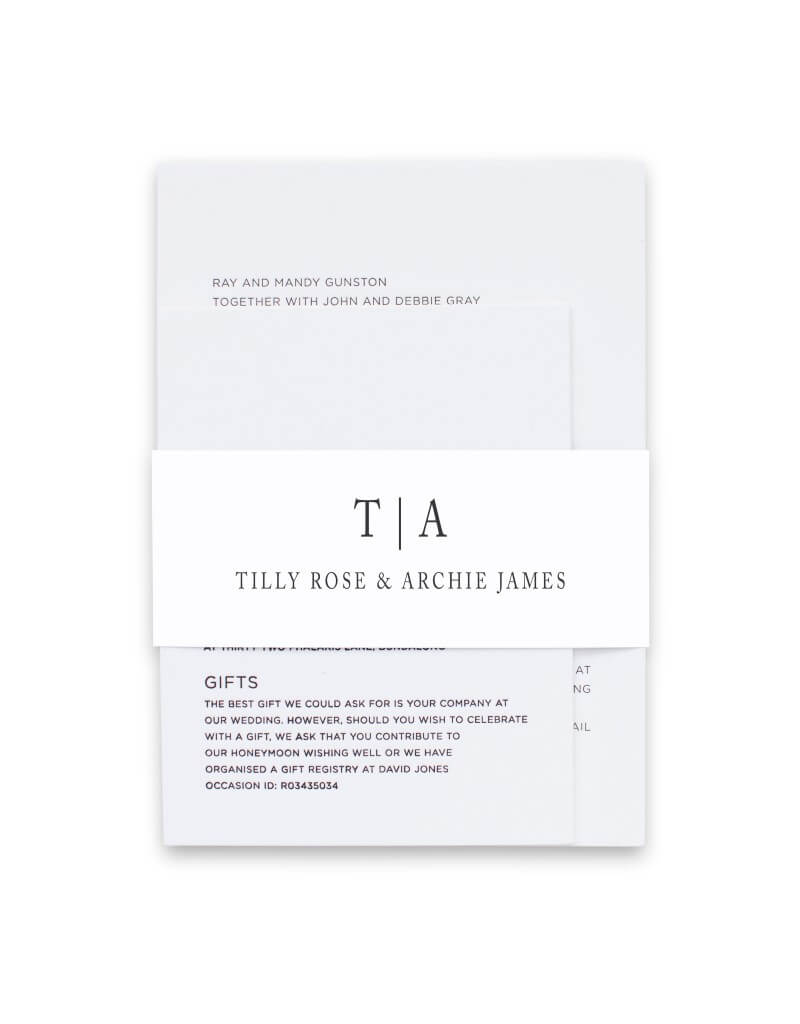 Black And White Invitation Belly Band by Amelia S.