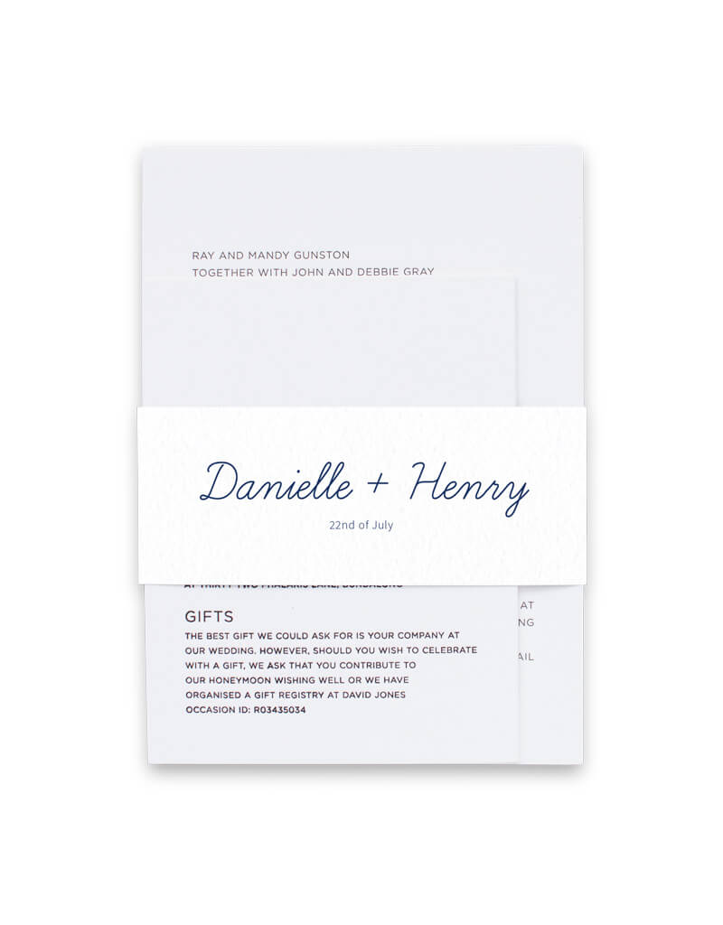 Playful Proteas Invitation Belly Band by Nicole C.