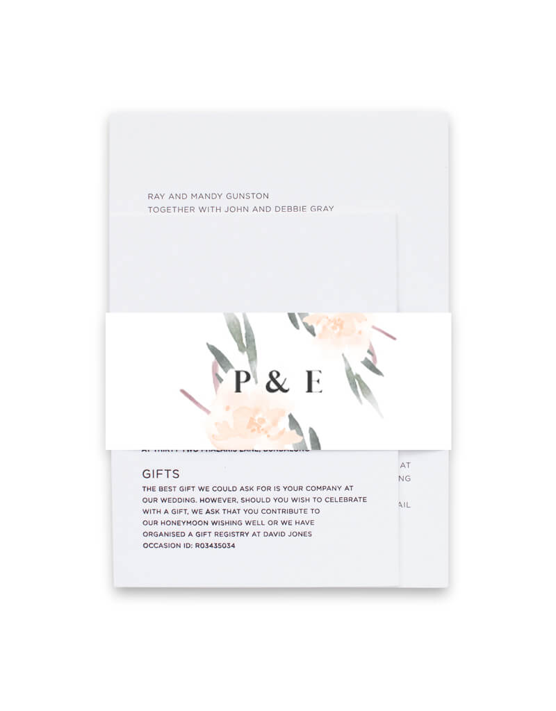 Ivory Garden Invitation Belly Band by Joy