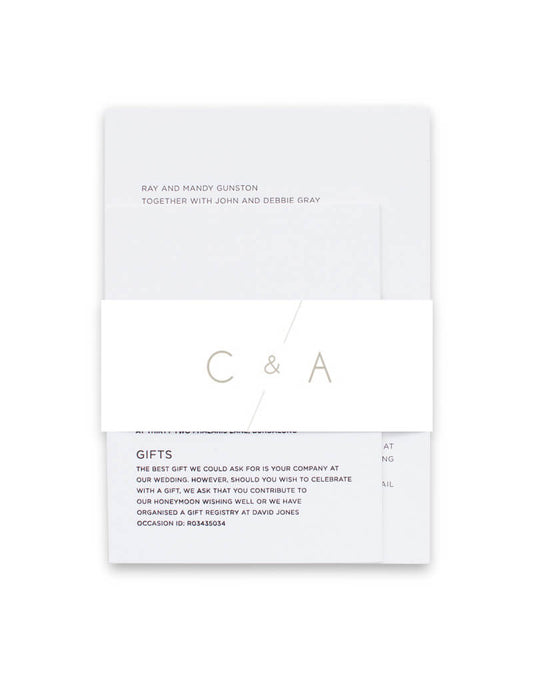 Blanc Mode Invitation Belly Band by Shab M.