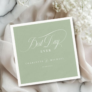 BEST DAY EVER! Elegant, Wedding Napkins