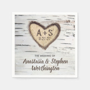 Birch Tree Bark Rustic Country Wedding Napkins