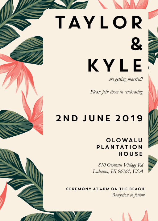 Birds Of Paradise Wedding Invitations by Joanna H.