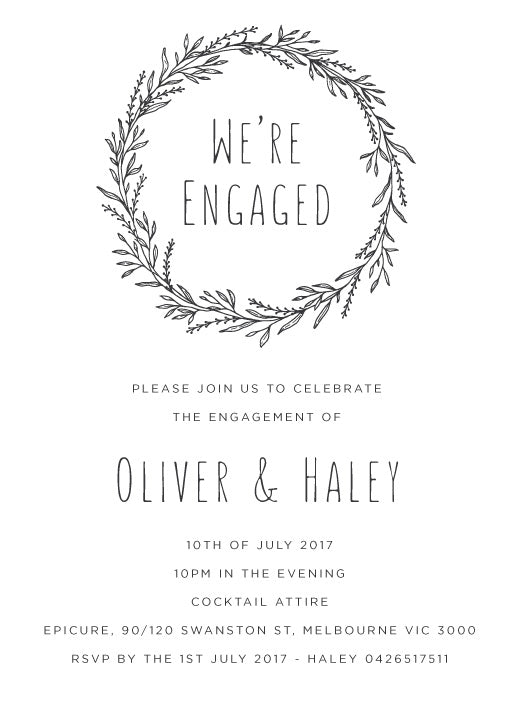 Blank Space Engagement Invitations by Abigail P.