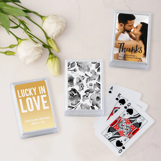 Black & White Bloom Floral Playing Cards