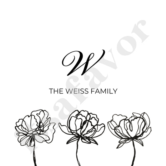 Black Floral Purim Label Or Tag (Configure In Color Of Your Choice)