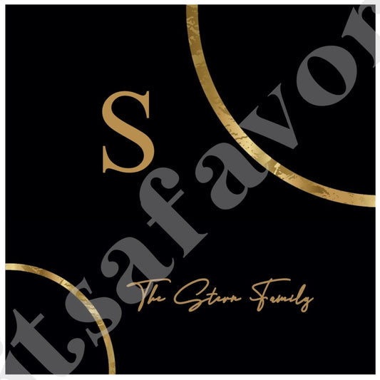 Black With Gold Circles Label Or Tag