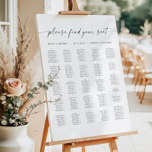 BLAIR Alphabetical Wedding Seating Chart Foam Board