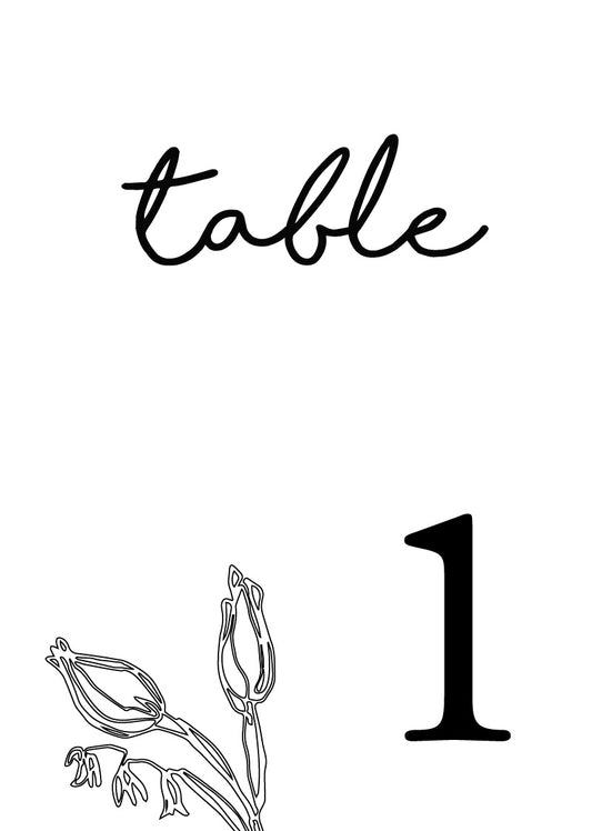 Blanc BloomTable Number by Joanna H.