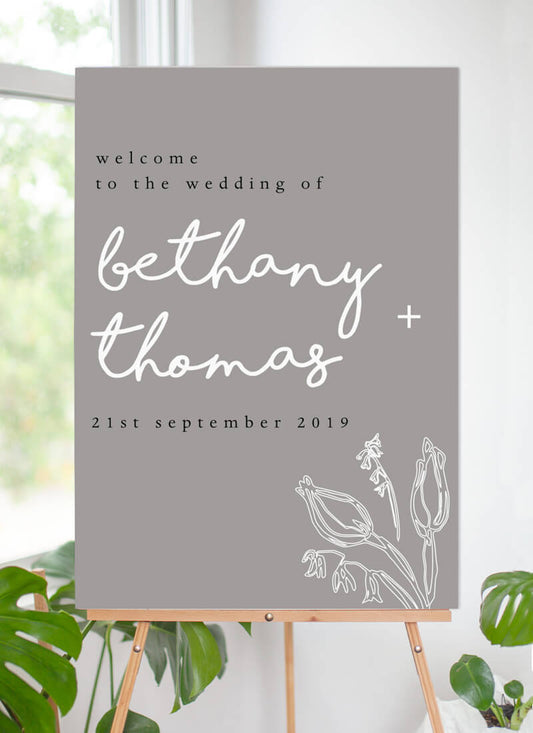 Blanc Bloom Wedding Sign by Joanna H.
