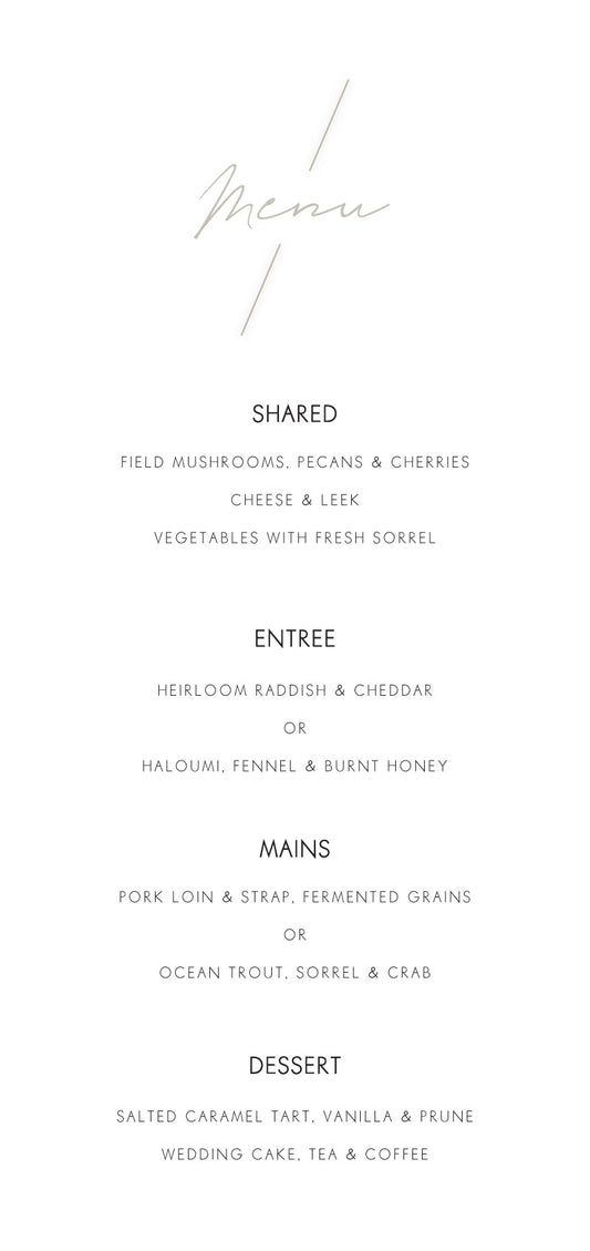 Blanc ModeMenu Cards by Shab M.