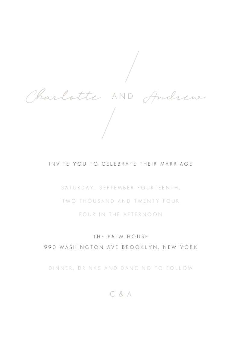 Blanc Mode Wedding Invitations by Shab M.