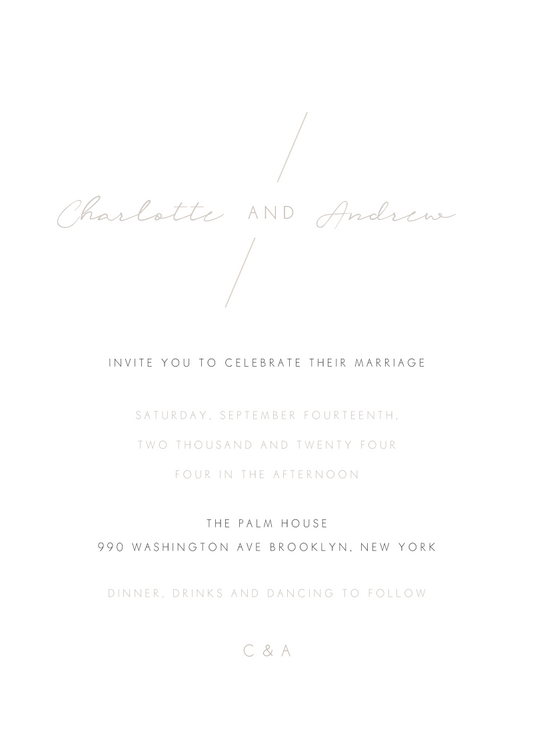 Blanc Mode Wedding Invitations by Shab M.