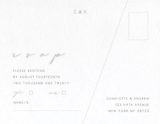 Blanc Mode RSVP Cards by Shab M.