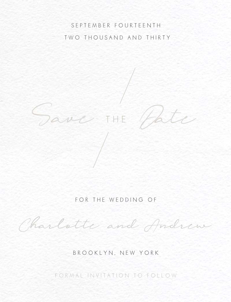 Blanc Mode Save The Date Cards by Shab M.