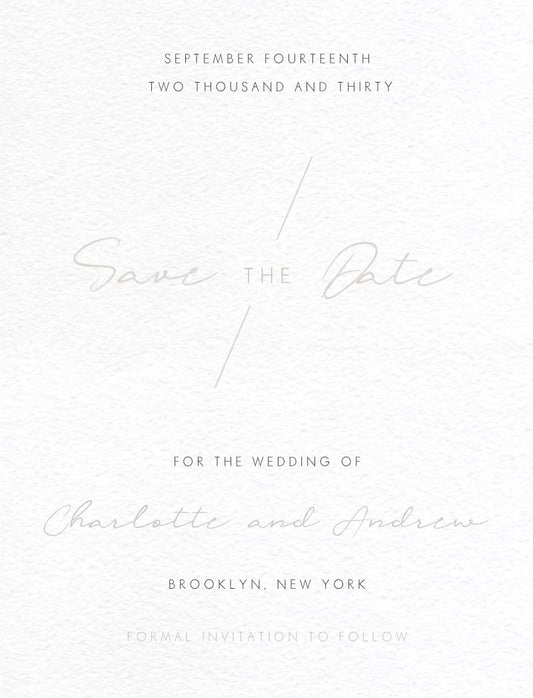 Blanc Mode Save The Date Cards by Shab M.
