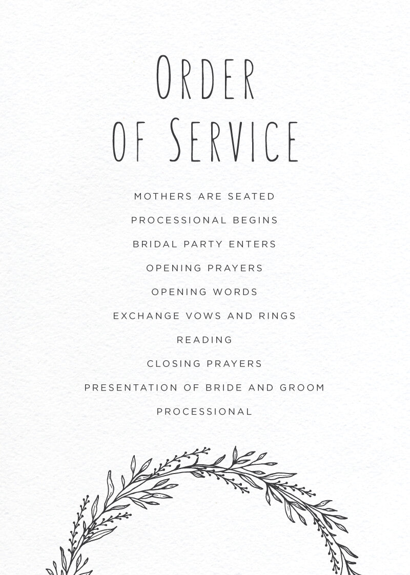 Blank Space Wedding Program by Abigail P.