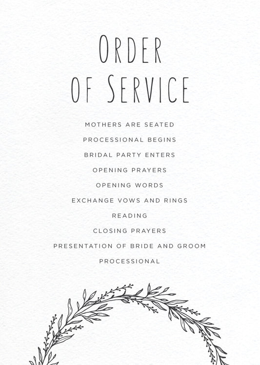 Blank Space Wedding Program by Abigail P.