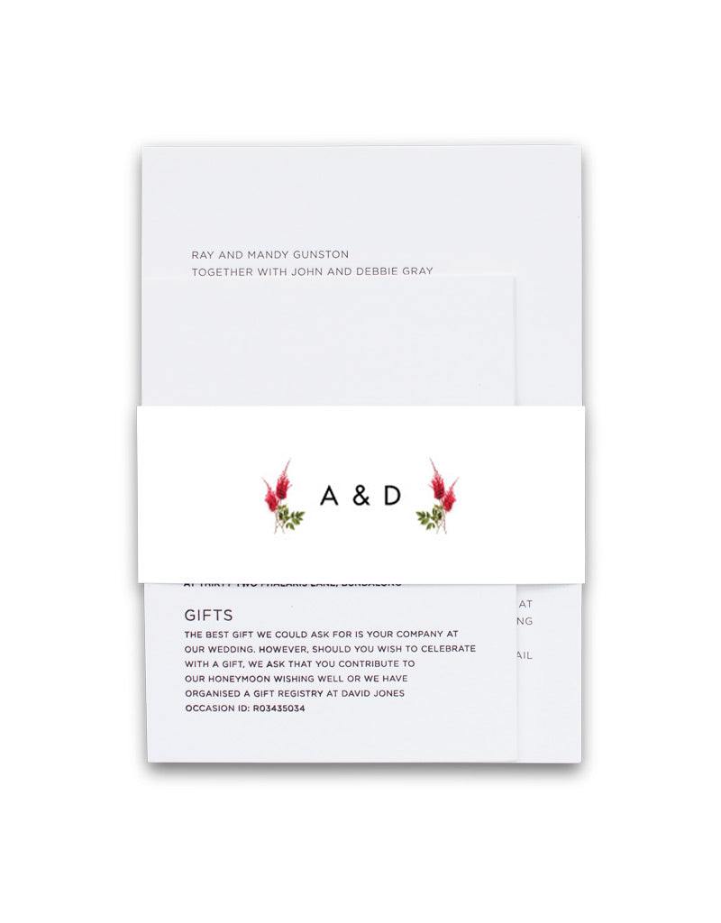 Blooming Red Invitation Belly Band by Novi A.