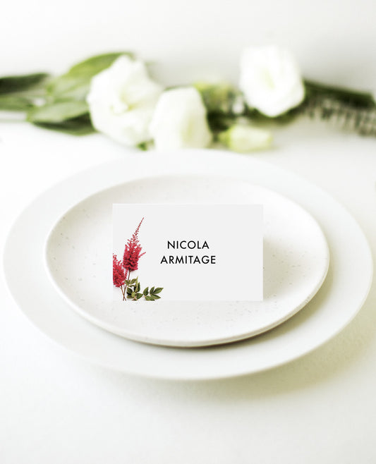 Blooming RedPlace Cards by Novi A.