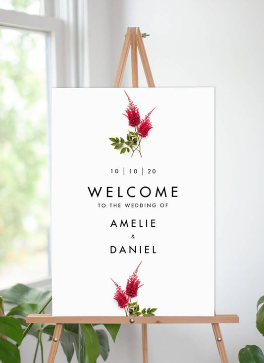 Blooming Red Wedding Sign by Novi A.