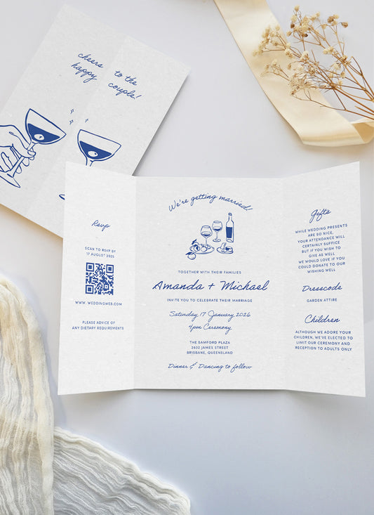 Blue Chic Wedding Invitations by Erningdyah R.