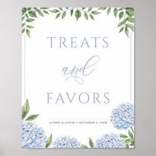 Blue Hydrangea Treats and Favors Wedding Poster