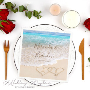 Blue Ocean Waves Tropical Beach Wedding Napkins